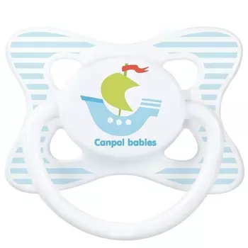 Canpol Summertime Пустышка круглая латексная, 0-6 месяцев, рисунок Кораблик, 23/463