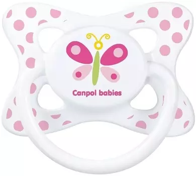 Canpol Summertime Пустышка симметричная, силиконовая, 18+ месяцев, рисунок Бабочка, 23/462