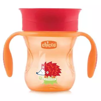 Чашка-поильник Chicco Perfect Cup (носик 360), 12 мес.+, 266 мл, красный/ёжик