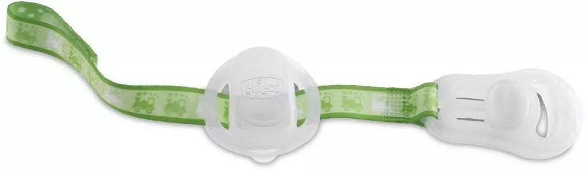 Chicco Клипса-держатель для пустышки с футляром, цвет зеленый