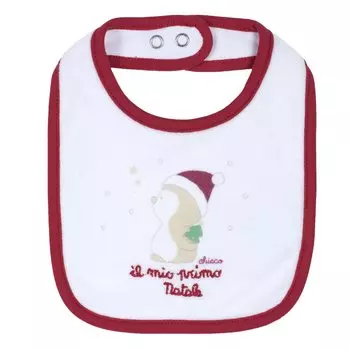 Chicco Нагрудник для мальчиков и девочек, размер 099, цвет белый