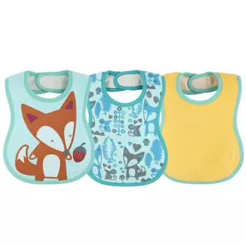 Chicco Нагрудник Easy Meal не пропускает влагу, арт. 00016301300000, 6 +, 3 шт., рисунок: лисёнок