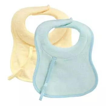 Chicco Нагрудник Milky арт. 00016300200000, 0 мес.+, 2 шт., голубой/желтый