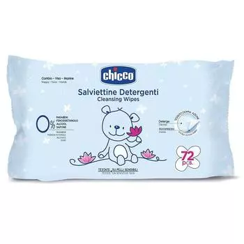 Chicco Влажные очищающие салфетки 72 шт., 0м+ (без клапана)