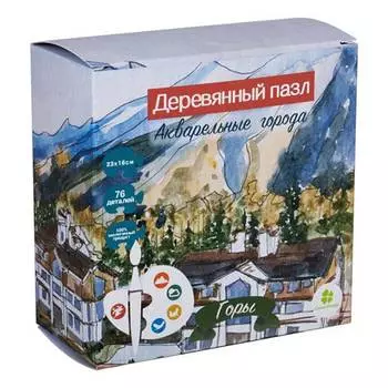 Clever energy Деревянный пазл Горы, 76 деталей