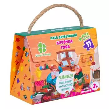 Clever energy Деревянный пазл Курочка Ряба, 11 деталей