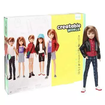 Creatable World Игровой набор №1 "Рыжие прямые волосы", 29 см