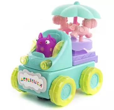 Деревяшки Машинка музыкальная Кошечка Мяу, движение, свет