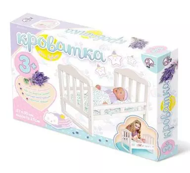 ДЕСЯТОЕ КОРОЛЕВСТВО "Кроватка большая 2716" - набор кукольной мебели