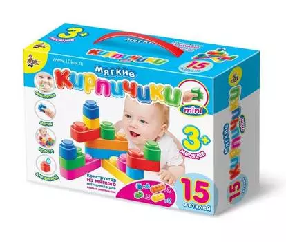 ДЕСЯТОЕ КОРОЛЕВСТВО "Мягкие кирпичики мини 15 дет 02672"