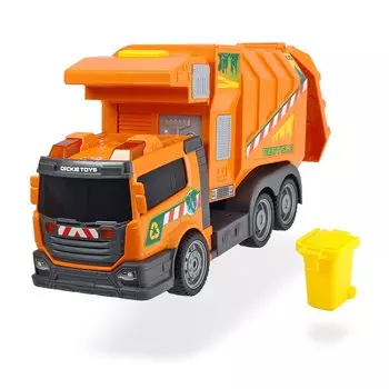 Dickie Toys машинка "Мусоровоз оранжевый" 39см, свет, звук, 3308383