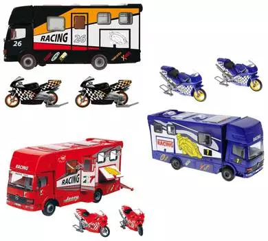 Dickie Toys Трейлер для мотогонок и два мотоцикла
