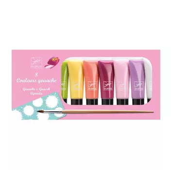 DJECO Гуашь в тюбиках, 8 пастельных цветов