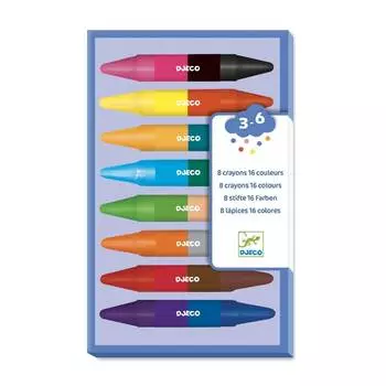 DJECO Карандаши двойные, 8 штук, 16 цветов
