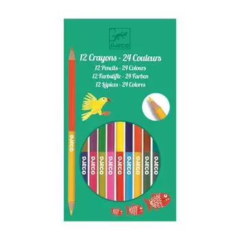 DJECO Карандаши двухсторонние, 12 штук