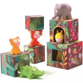 DJECO Кубики-пирамидка "Большие Джунгли"