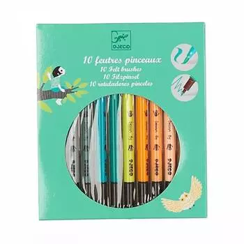 DJECO Набор двусторонних фломастеров, 10 цветов