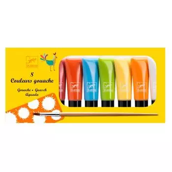 DJECO Набор гуаши в тубах, 8 классических цветов