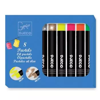 DJECO Набор пастельных карандашей, 8 ярких цветов