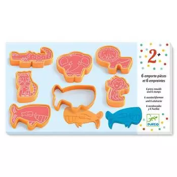 DJECO Набор пресс-форм и штампов "Дикие животные", 6 штук