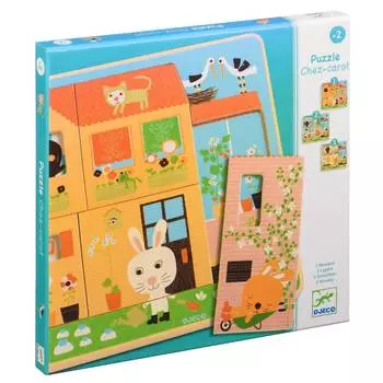 DJECO Трехслойный пазл "Дом зайцев"