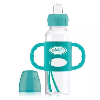 Dr.Brown's Бутылочка-поильник с узким горлышком, совместимые с "Options", с ручками, бирюзовая, 250 мл