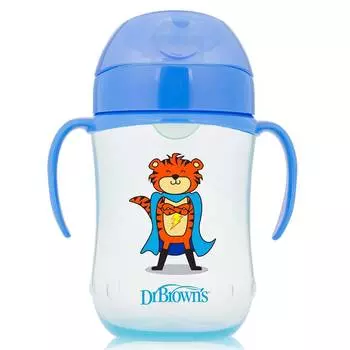 Dr.Brown's Чашка-непроливайка с мягким носиком, супергерой, синяя, 270 мл