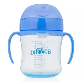Dr.Brown's Чашка-непроливайка с ноcиком, синяя, 180 мл, с 6 месяцев