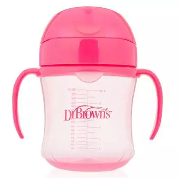Dr.Brown's Чашка-непроливайка с ноcиком, розовая, 180 мл, с 6 месяцев