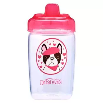 Dr.Brown's Чашка-поильник с твердым носиком, розовая, 350 мл