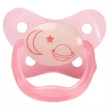 Dr.Brown's Пустышка силиконовая PreVent ночная, розовая 6-12 мес.