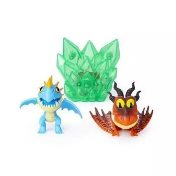 Dragons "Громгильда и Кривоклык с люминесцентным кристаллом" - 2 фигурки светящихся дракончиков