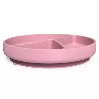 Everyday Baby Детская силиконовая тарелка на присоске, розовая