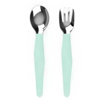 Everyday Baby Детский набор: ложка, вилка, мятный