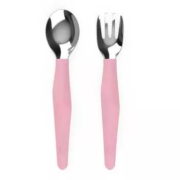 Everyday Baby Детский набор: ложка, вилка, розовый