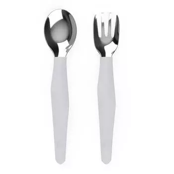 Everyday Baby Детский набор: ложка, вилка, серый