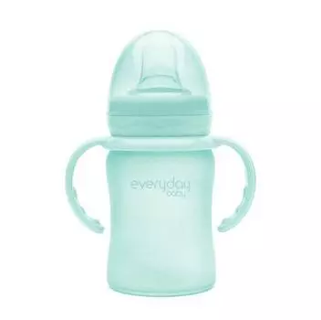 Everyday Baby Стеклянная бутылочка-поильник с мягким носиком, 150 мл, мятная