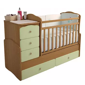 Фея Детская кроватка-трансформер 2150, бук-оливковый "Кант"