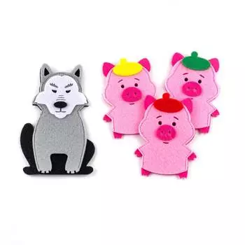 Фетров Пальчиковый театр "Три поросенка", герои