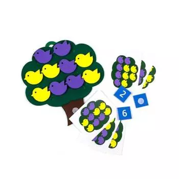 Фетров Развивающая игра "Дерево с птичками"