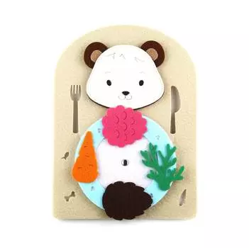 Фетров Развивающая игра "Кто что ест. Лесные животные"