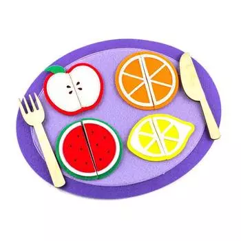 Фетров Развивающая игра "Тарелка с дольками"