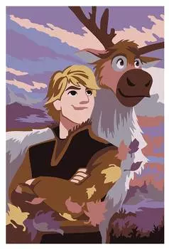 Фрея Набор для раскрашивания по номерам "Кристофф и Свен" №08, 20x30 см