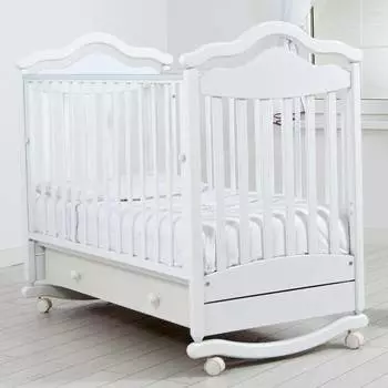 Gandylyan Детская кроватка-качалка "Анжелика", белый