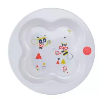 Герметичная тарелка Bebe Confort "Sport" с крышкой в форме клевера, белая