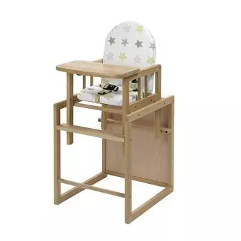 Geuther Высокий стул-трансформер Nico, натуральный/со звездами