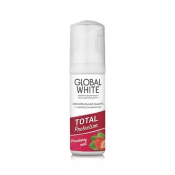 Global White Пенка реминерализирующая Total Protection Strawberry mint, 50 мл