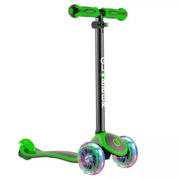 GLOBBER Самокат "PRIMO PLUS TITANIUM" со светящимися колёсами, Neon Green 442-136