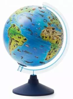 GLOBEN "Глобус Зоогеографический (батарейки) Классик Евро Ве012500268" 25 см