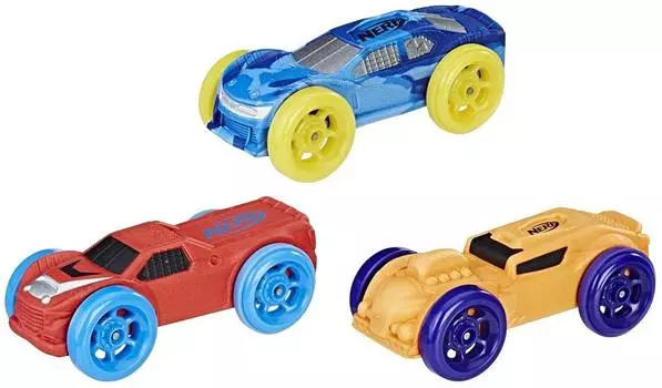 Hasbro Nerf Nitro "Машинки 3 шт - красная, оранжевая, голубой комуфляж"
